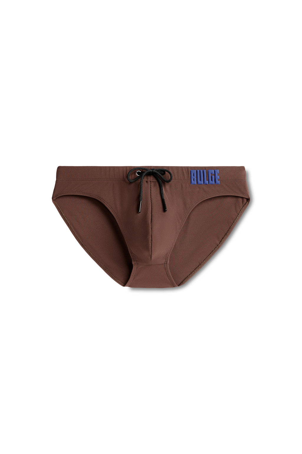 SWIM BRIEFS BULGE BROWN · BLUE LOGO