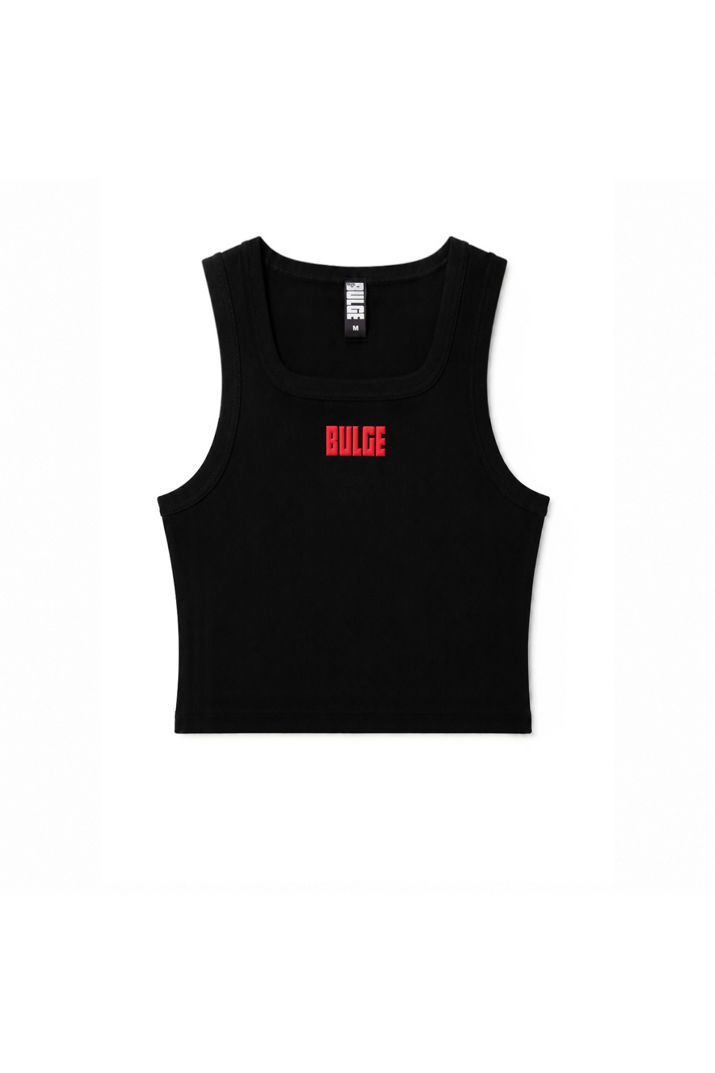 CROP TOP BULGE BLACK · RED LOGO
