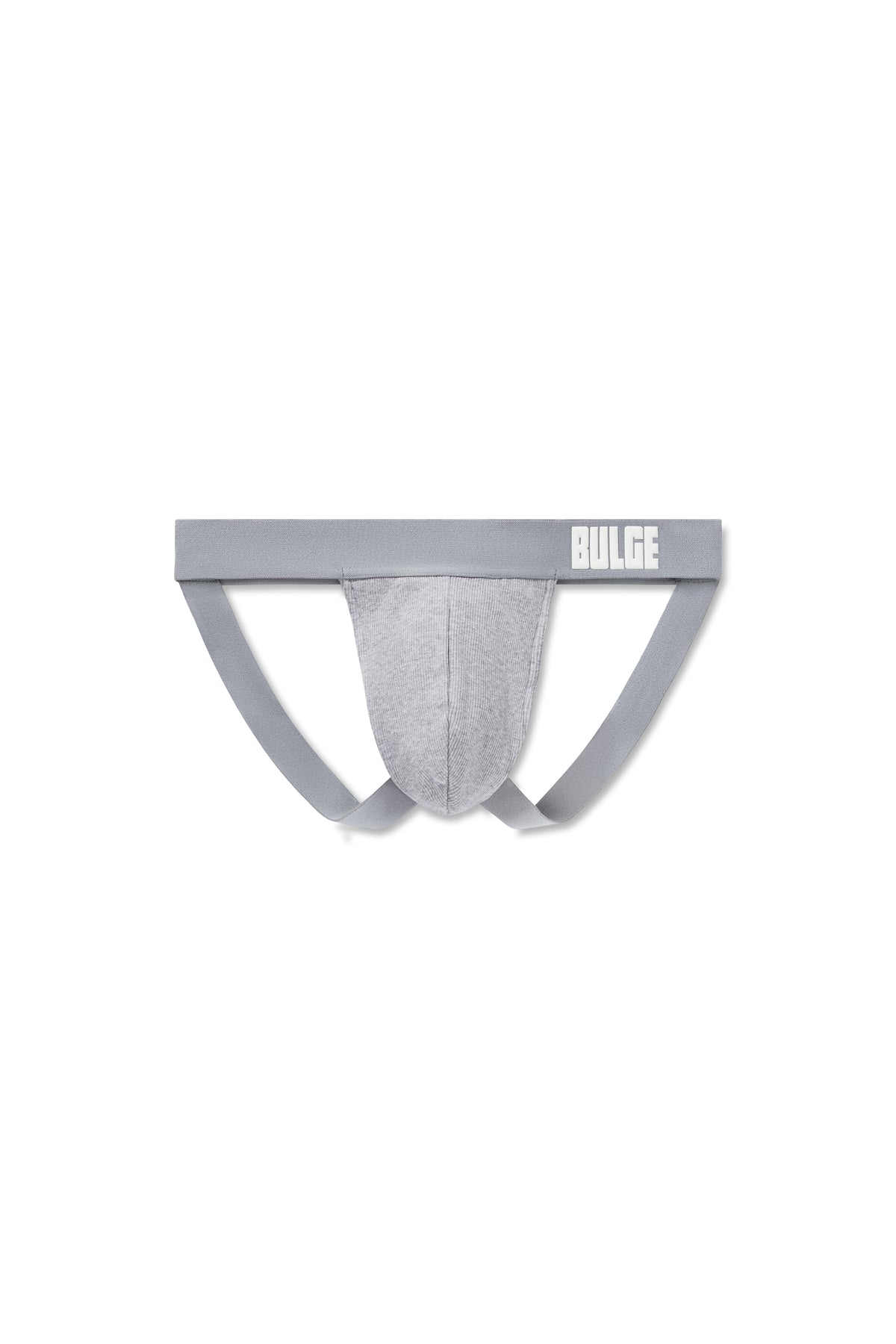 JOCKSTRAP BULGE GREY · WHITE LOGO