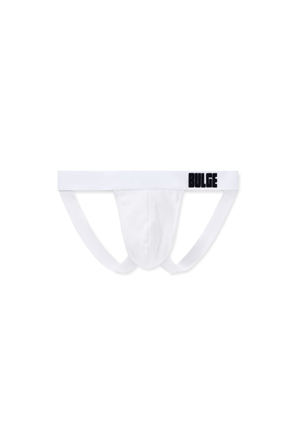 JOCKSTRAP BULGE WHITE · BLACK LOGO