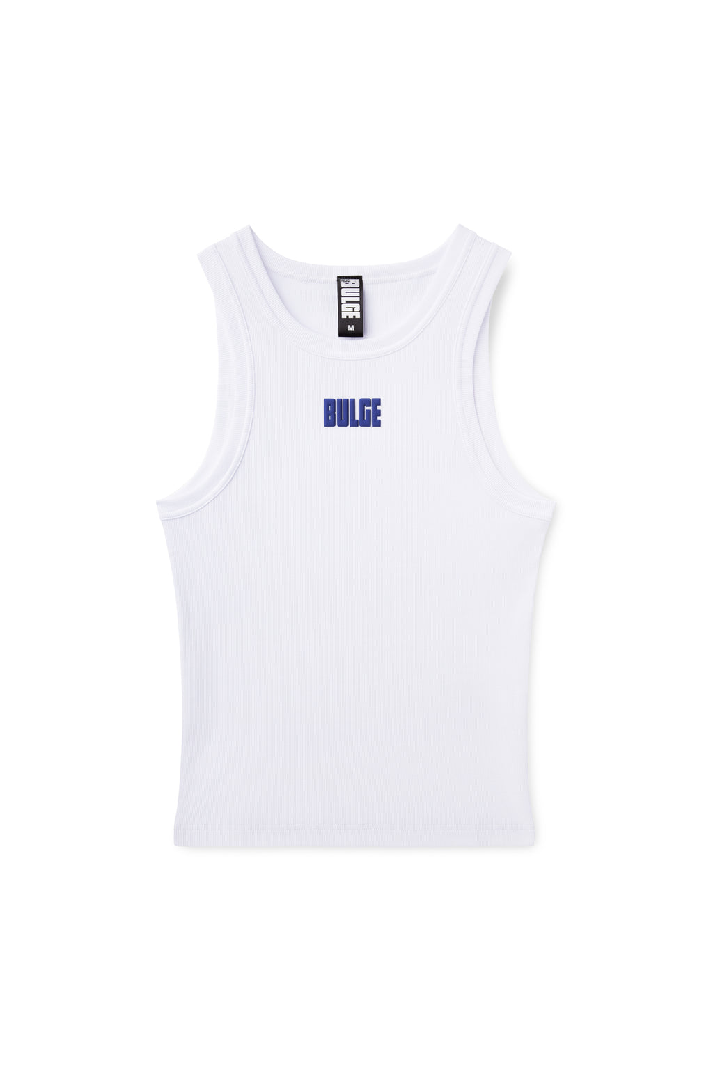 CLASSIC TANK TOP BULGE WHITE · BLUE LOGO