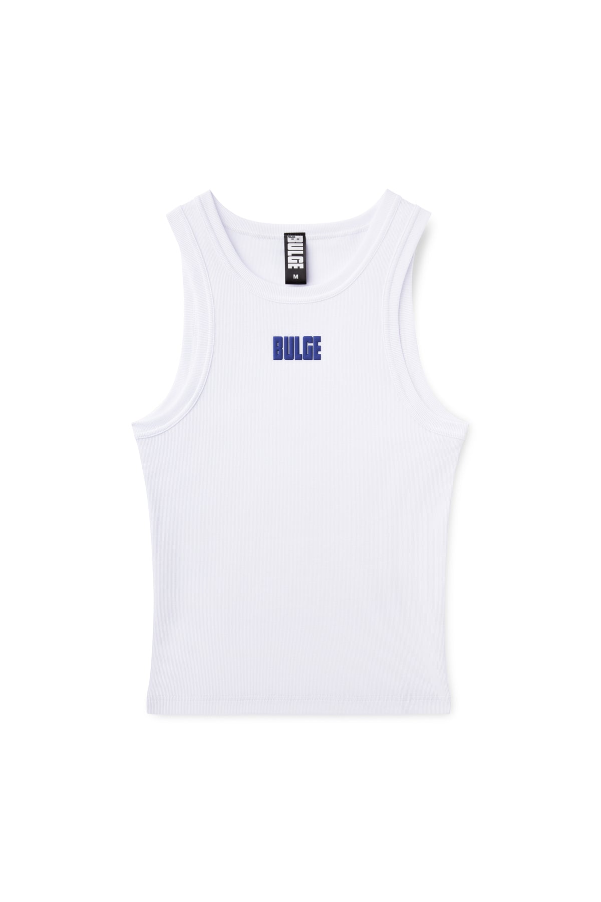 CLASSIC TANK TOP BULGE WHITE · BLUE LOGO